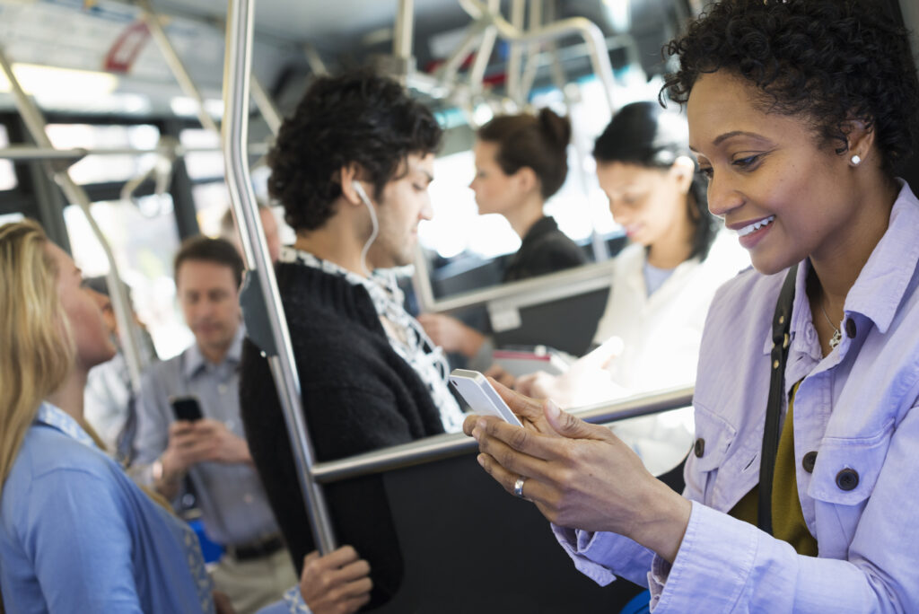 commuters enjoying using transit